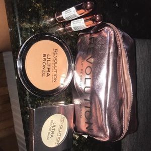 Makeup revolution bag and makeup